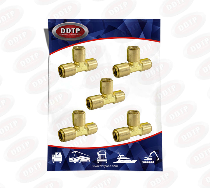 Brass Push-In Union Tee 3/8" (Set of 5)