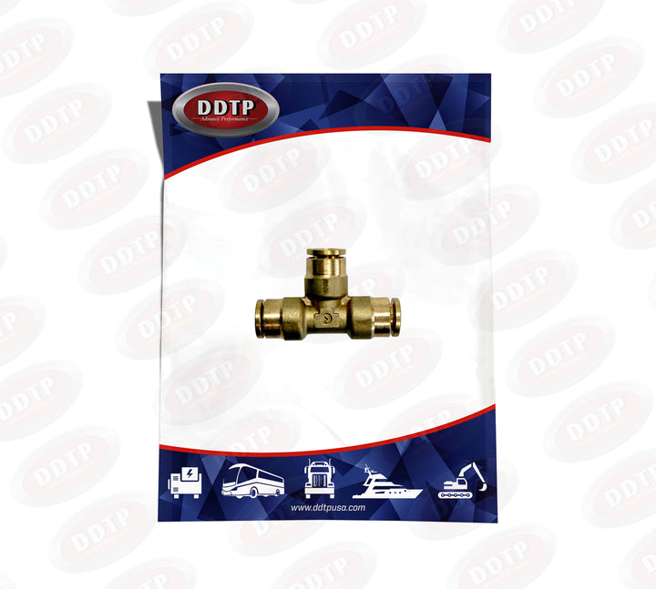 Brass Push-In Union Tee 1/4"