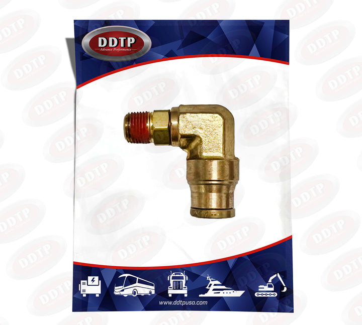Brass 90° Push-In Male Elbow 3/8" OD x 1/8" NPT
