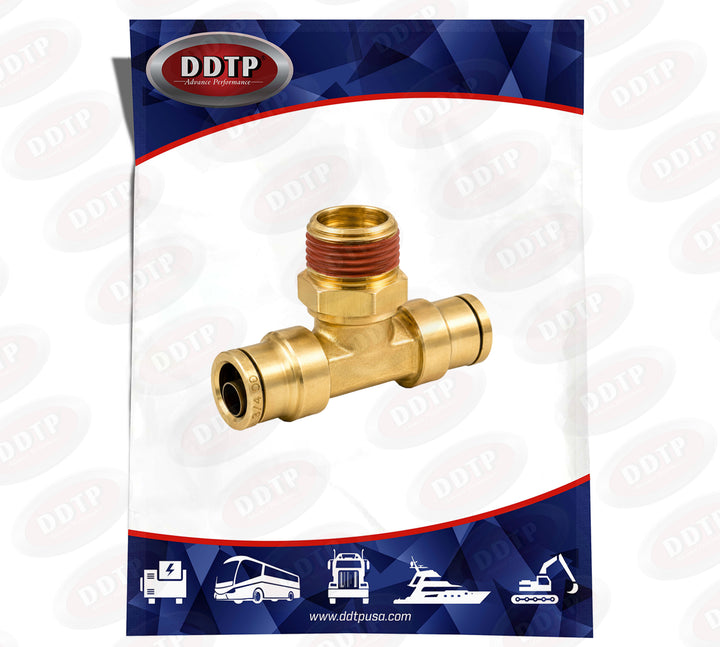 Brass Push-In Swivel Male Branch Tee 3/8"