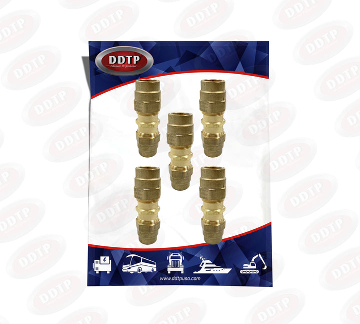 Brass Air Hose Union Fitting 3/8" ID (Set of 5)