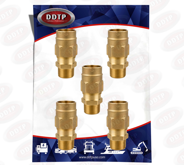 Conector macho de latón de 3/8" x 1/2" (juego de 5)