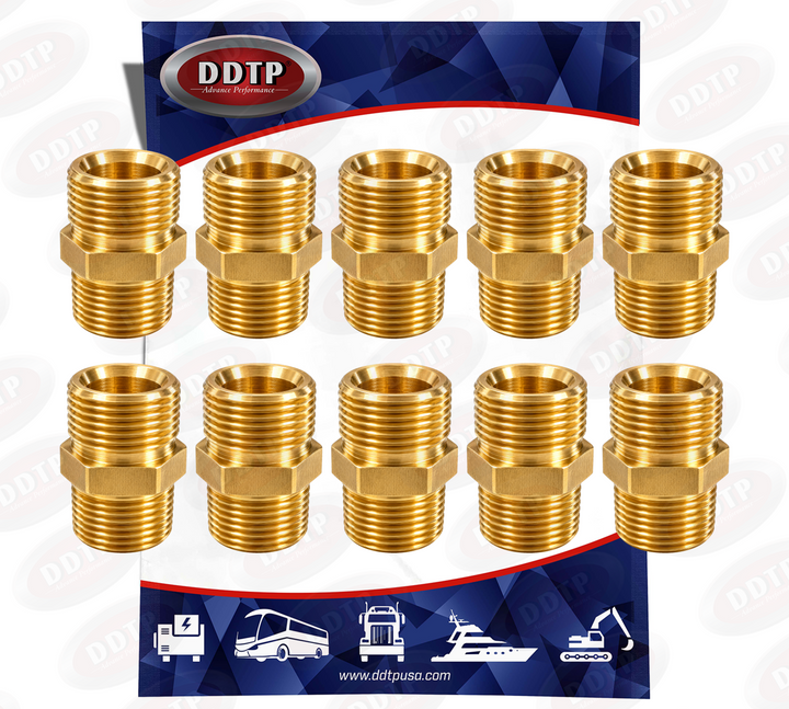Air Brake Fitting Brass Adapter End 3/8"OD x 3/8"NPT (Set of 10)