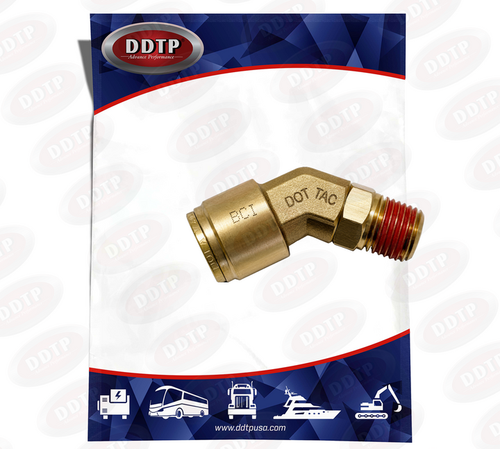Codo macho de 45° de 1/2" de diámetro exterior x 1/4" NPT