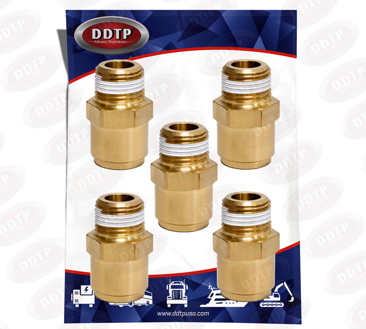 Conector macho de latón con conexión a presión de 1/2" x 3/8" (juego de 5)