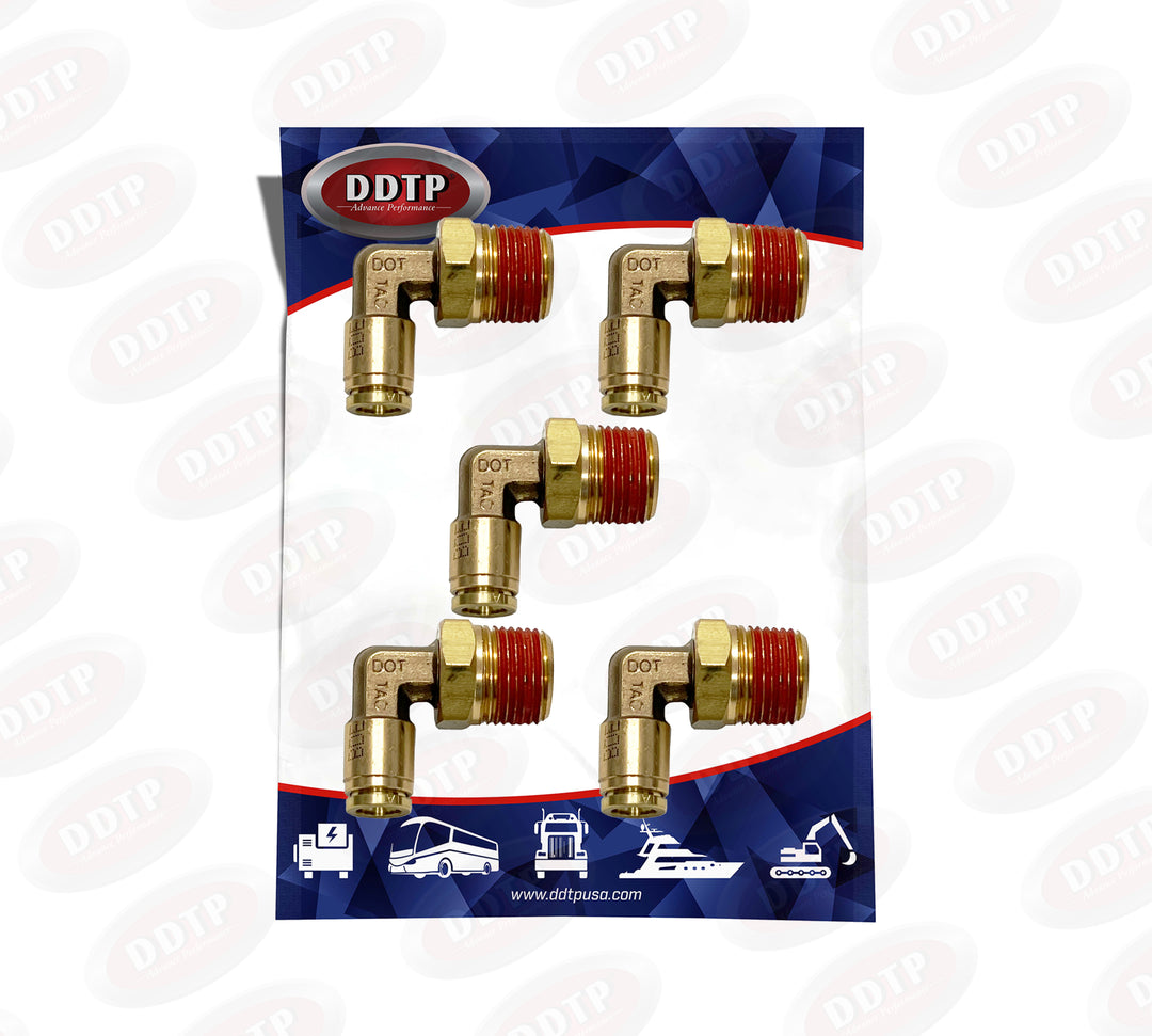90° Male Elbow 1/4” OD x 1/4" NPT (Set of 5)