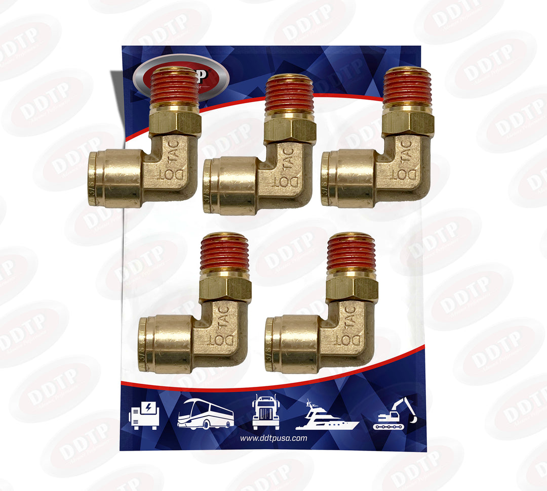 90° Male Elbow 3/8” OD x 1/4" NPT (Set of 5)