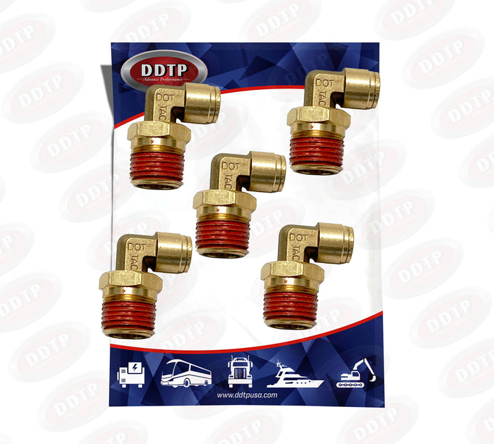 90° Male Elbow 3/8” OD x 3/8" NPT (Set of 5)