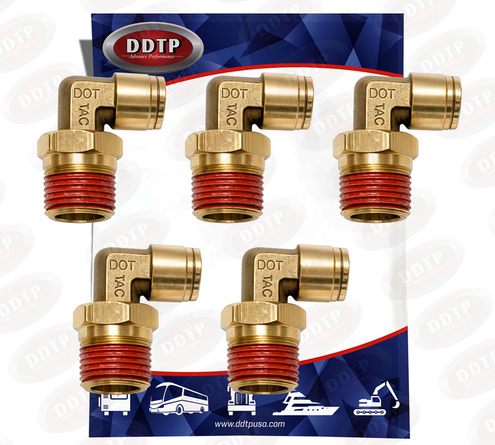 Codo macho de 90° de 3/8" de diámetro exterior x 3/8" NPT (juego de 5)