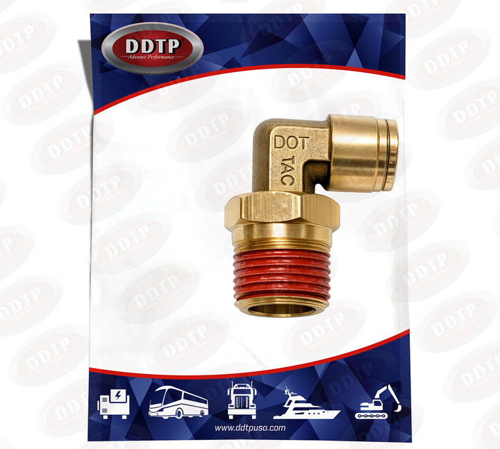 Codo macho de 90° de 3/8” de diámetro exterior x 1/2” NPT