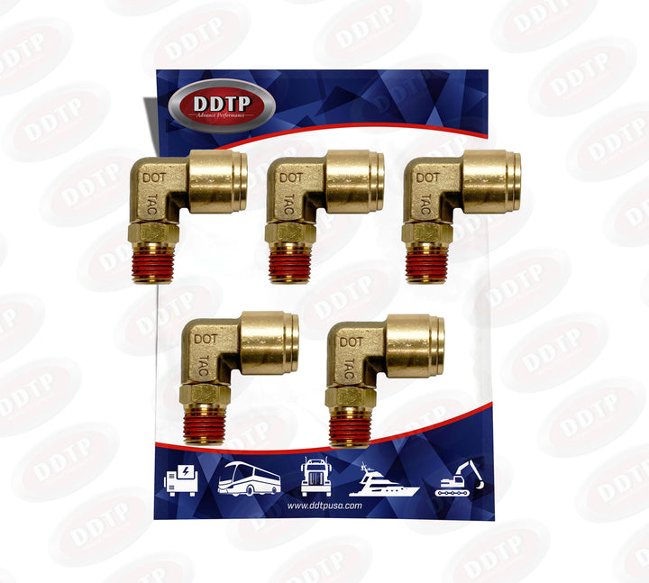 90° Male Elbow 1/2” OD x 1/4" NPT (Set of 5)