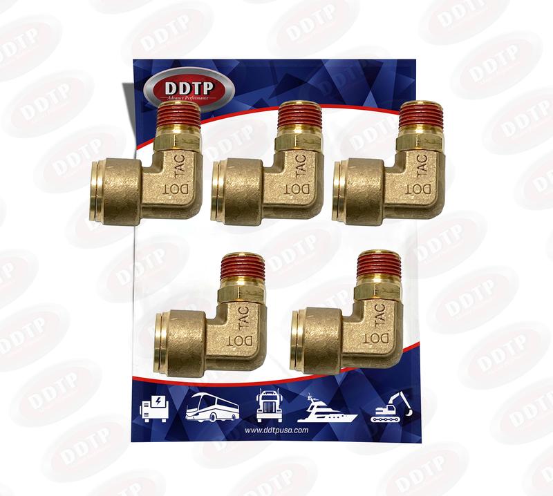 Codo macho de 90° de 5/8" de diámetro exterior x 1/2" NPT (juego de 5)