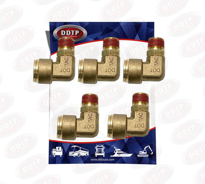 Codo macho de 90° de 5/8" de diámetro exterior x 1/2" NPT (juego de 5)