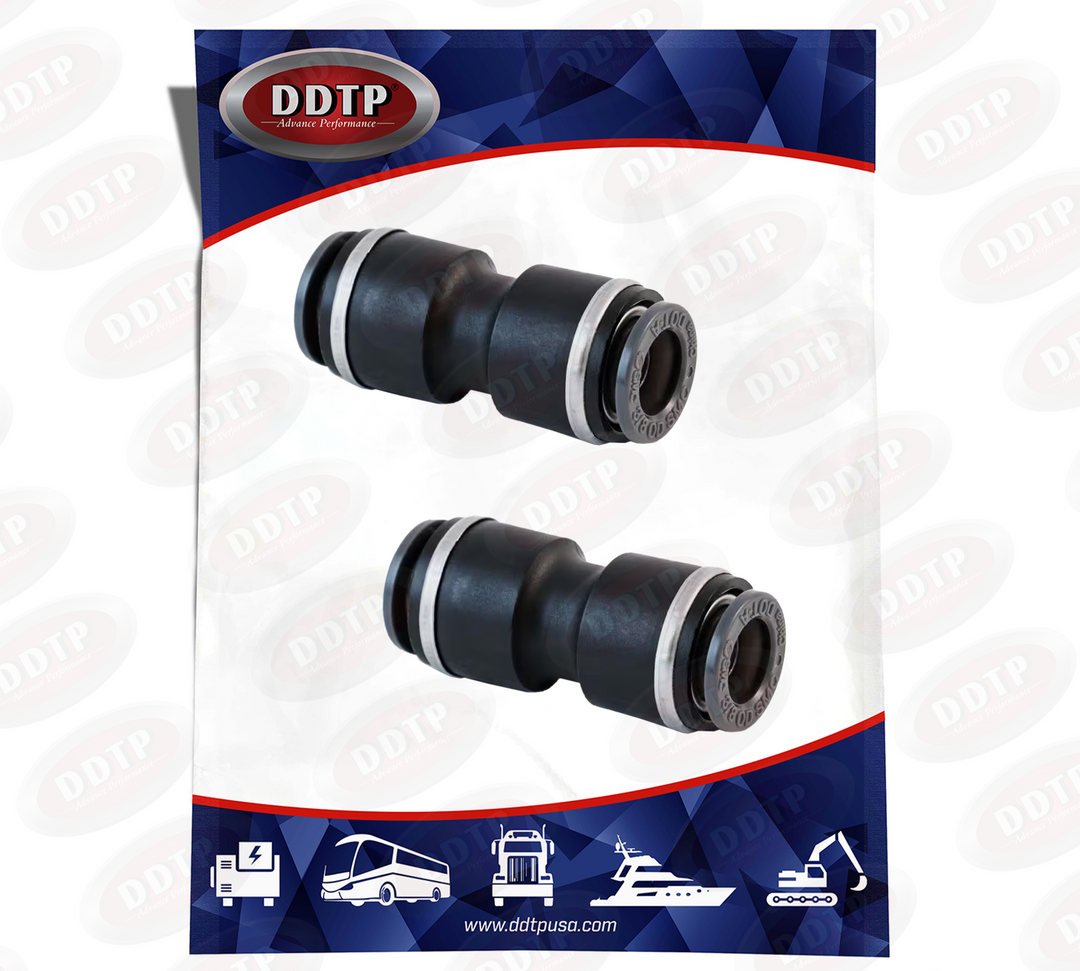 Composite Push-In Straight Union DOT Fitting 1/4" (Set of 2)