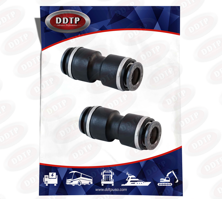 Composite Push-In Straight Union DOT Fitting 1/4" (Set of 2)