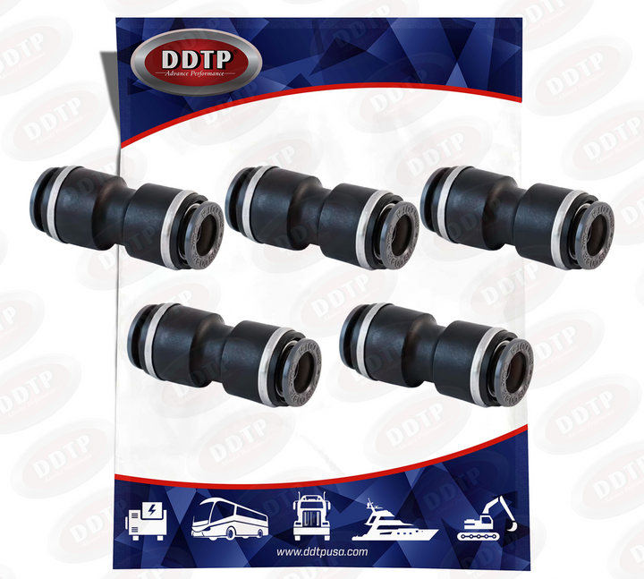 Composite Push-In Straight Union DOT Fitting 1/4" (Set of 5)
