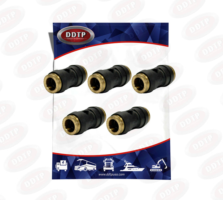 Black Composite Straight Union DOT Push-In 5/32" (Set of 5)