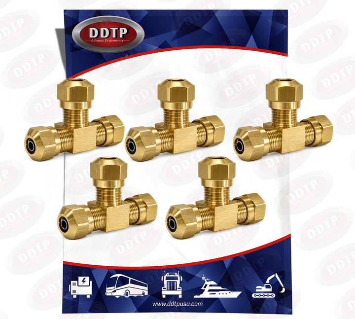 Accesorio de unión en T de latón de 3/8" (juego de 5)