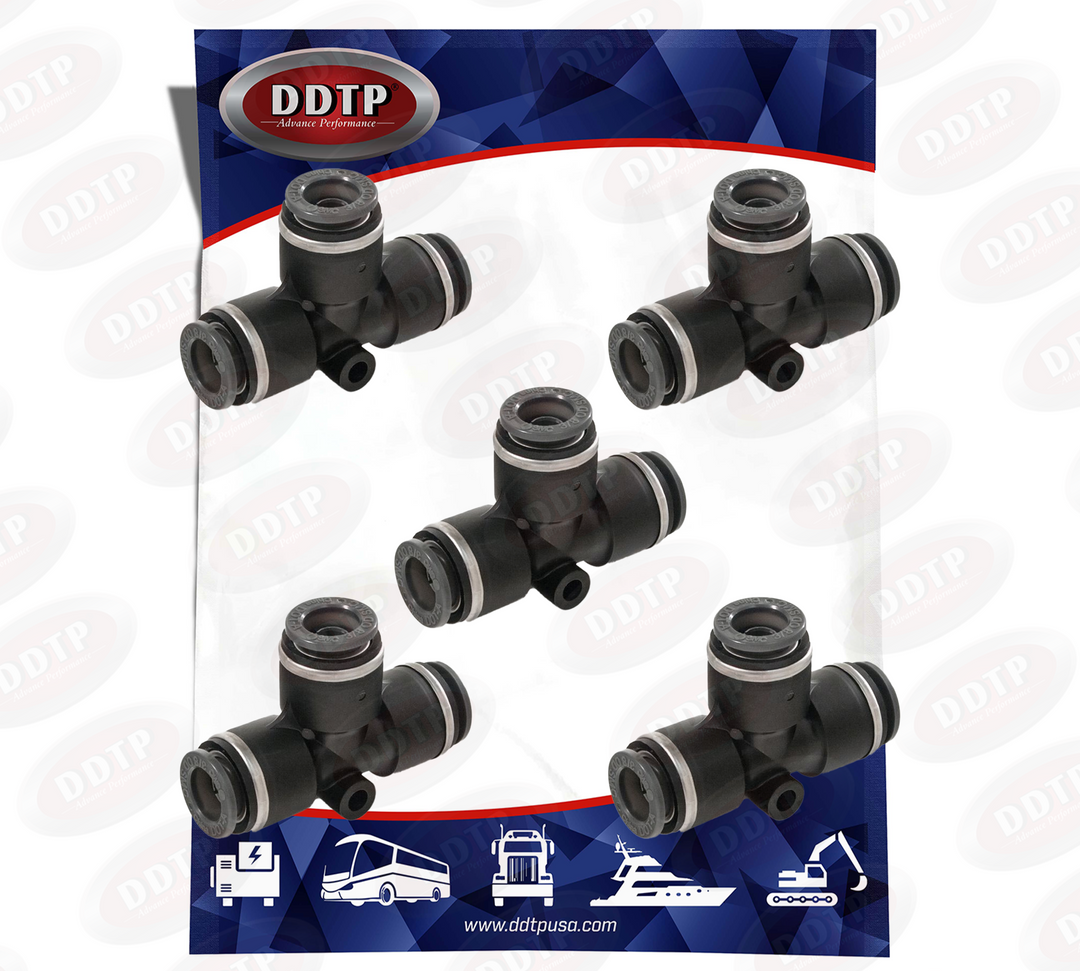 Tube Composite Union Tee DOT Push-In Fitting 1/4" (Set of 5)