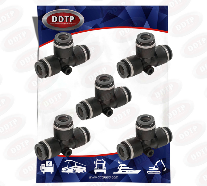 Tube Composite Union Tee DOT Push-In Fitting 1/4" (Set of 5)