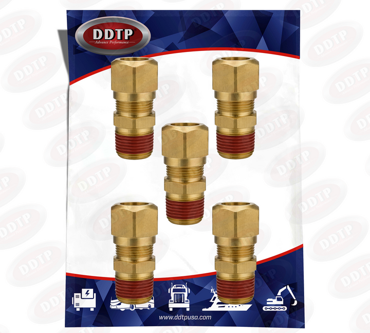 Conector macho de latón de 5/8" (sin sellador) (juego de 5)