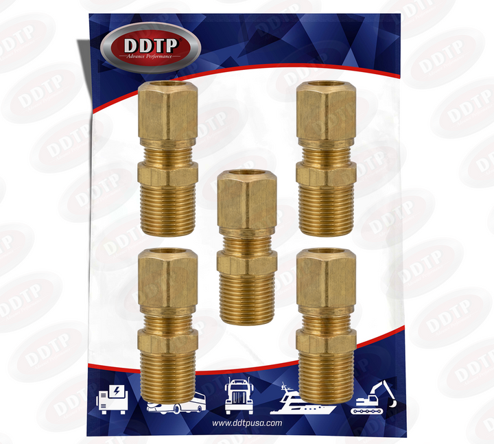 Brass Male Connector 3/4" x 1/2" (No Sealant)(Set of 5)