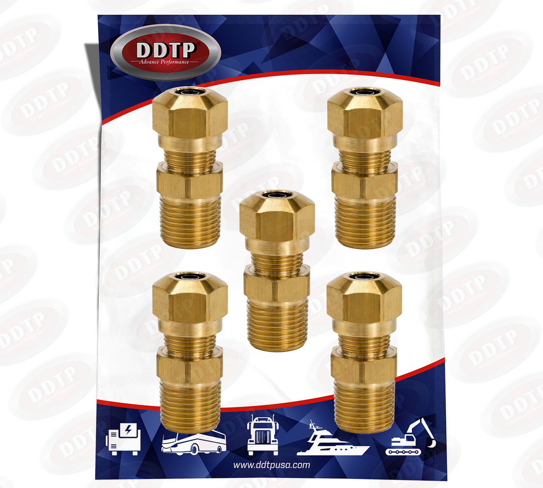 Brass Male Connector 1/4" x 1/8" (No Sealant) (Set of 5)