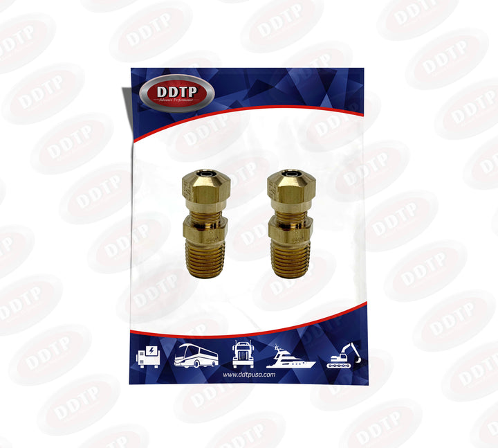 Conector macho de latón de 1/4" x 1/4" (sin sellador) (juego de 2)