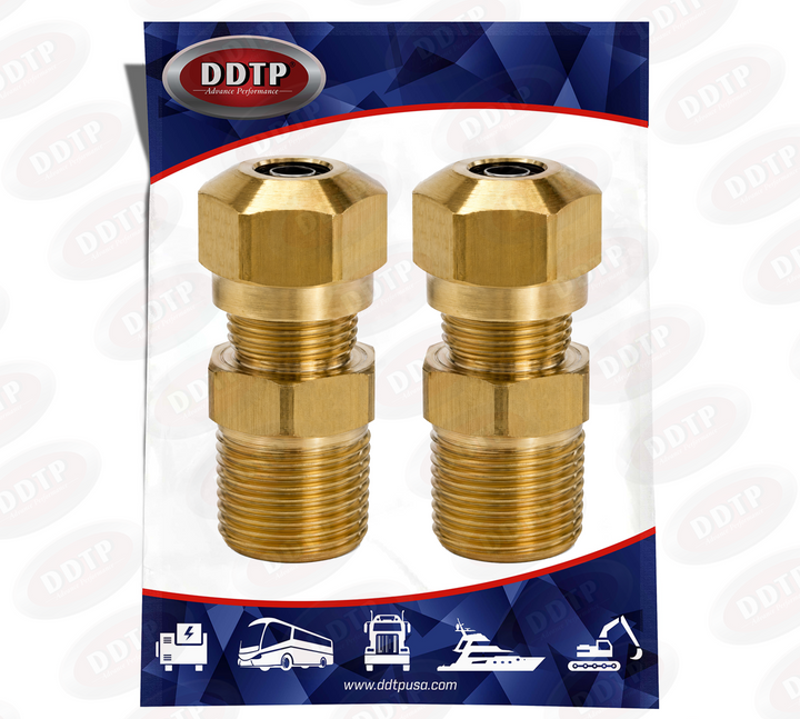 Brass Male Connector 3/8" x 3/8" (No Sealant) (Set of 2)