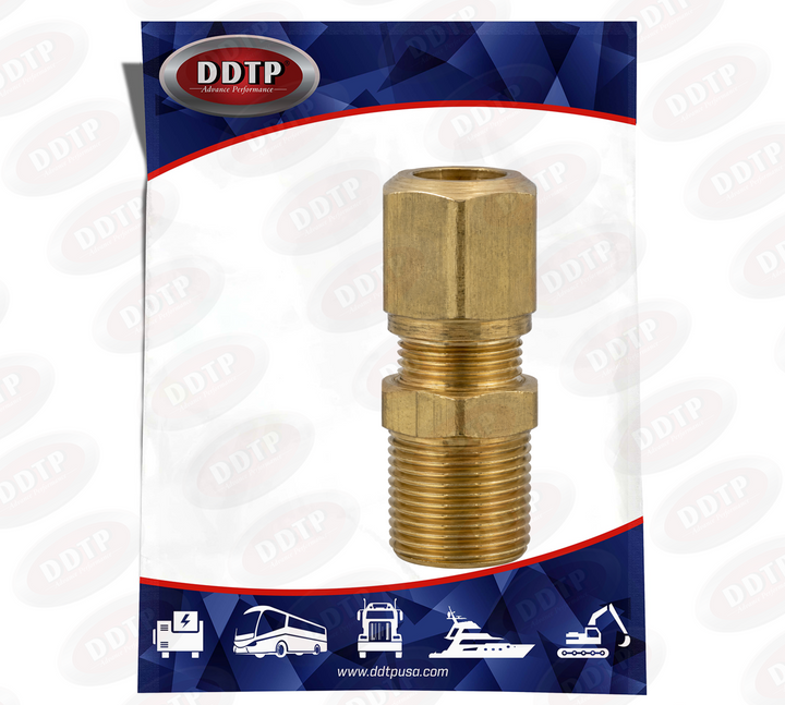 Conector macho de latón de 1/2" x 3/8" (sin sellador)