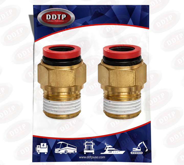 Conector macho compuesto NPT, conexión a presión DOT, tubo de 1/4" x 1/8" (juego de 2)