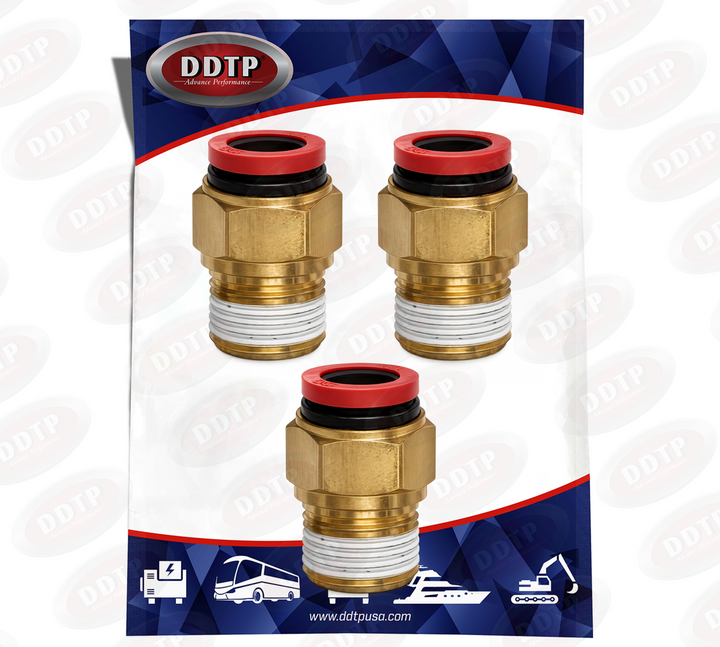 Conector macho compuesto NPT DOT de inserción rápida de 1/4" (tubo de 1/4") (juego de 3)