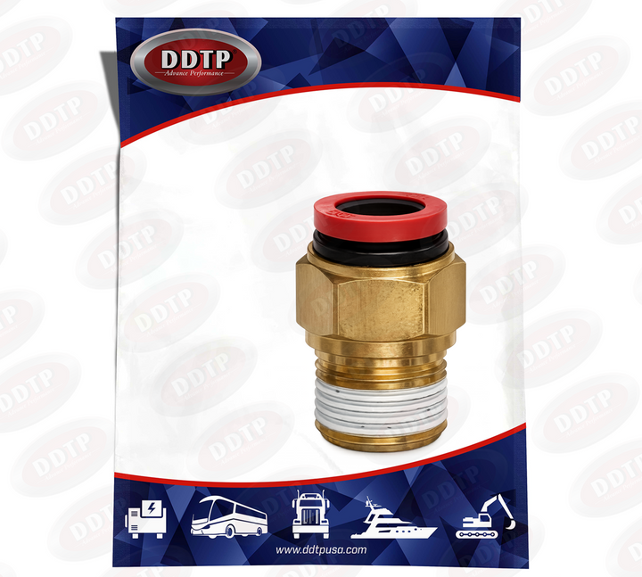 Conector macho compuesto NPT DOT de inserción rápida, tubo de 1/2" x 3/8"