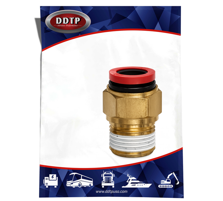 Conector macho compuesto NPT DOT de inserción a presión, tubo de 1/2" x 1/2"
