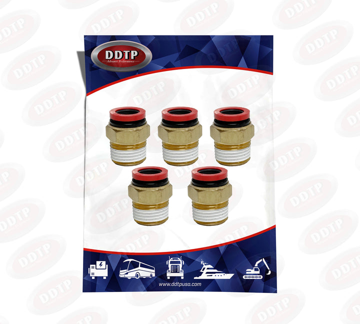 NPT Composite Male Connector DOT Push In 1/2" Tube x 1/2" (Set of 5)