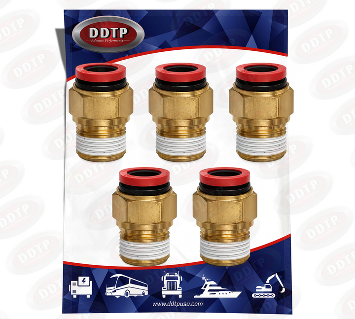 Conector macho compuesto NPT DOT de inserción rápida de 1/2" x 1/2" (juego de 5)