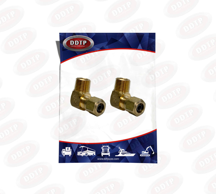 Codo macho de latón de 1/4" x 1/8" (sin sellador) (juego de 2)