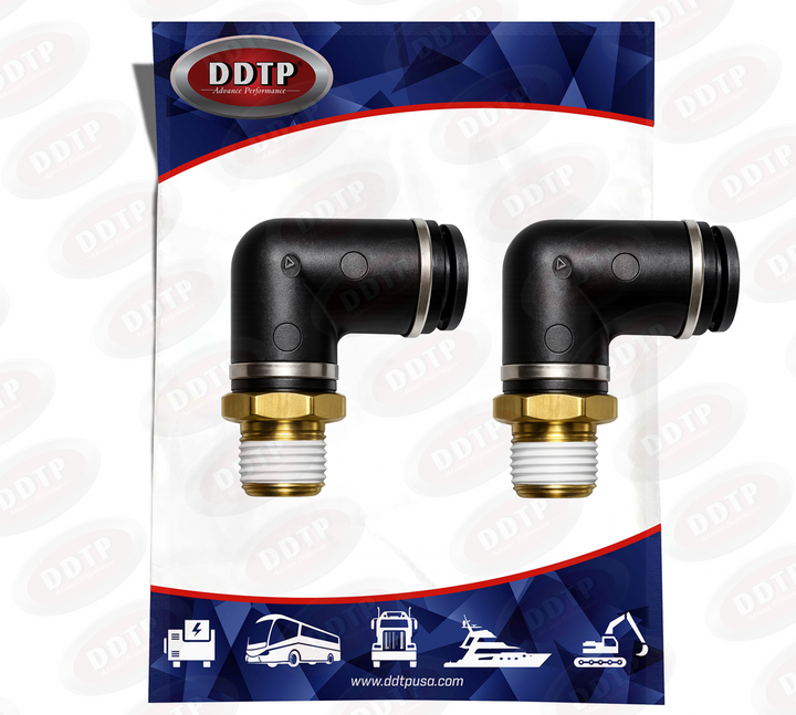 Codo macho compuesto de 90°, 1/4" de diámetro exterior x 1/8" NPT (juego de 2)
