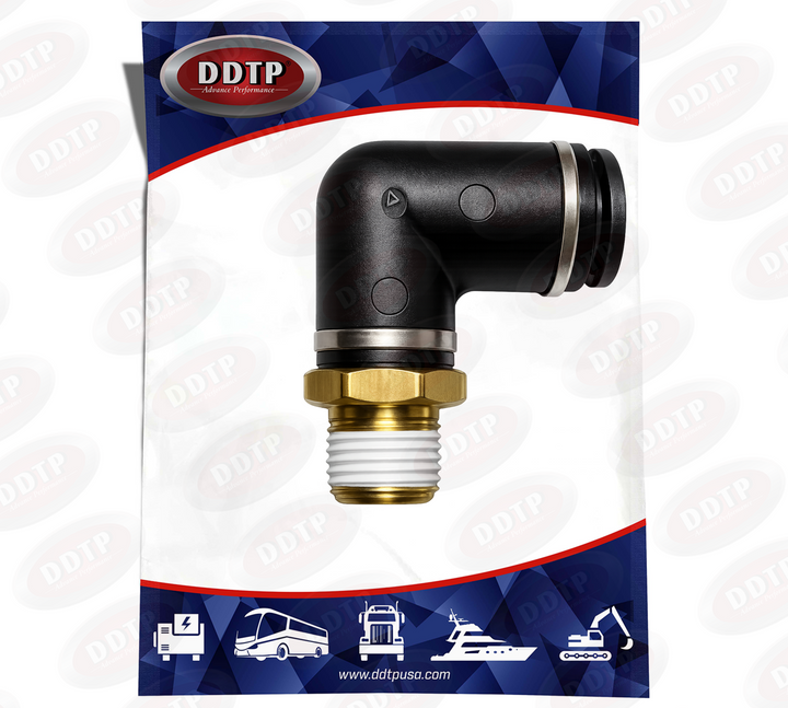 Codo macho compuesto de 90° de 3/8" de diámetro exterior x 1/4" NPT
