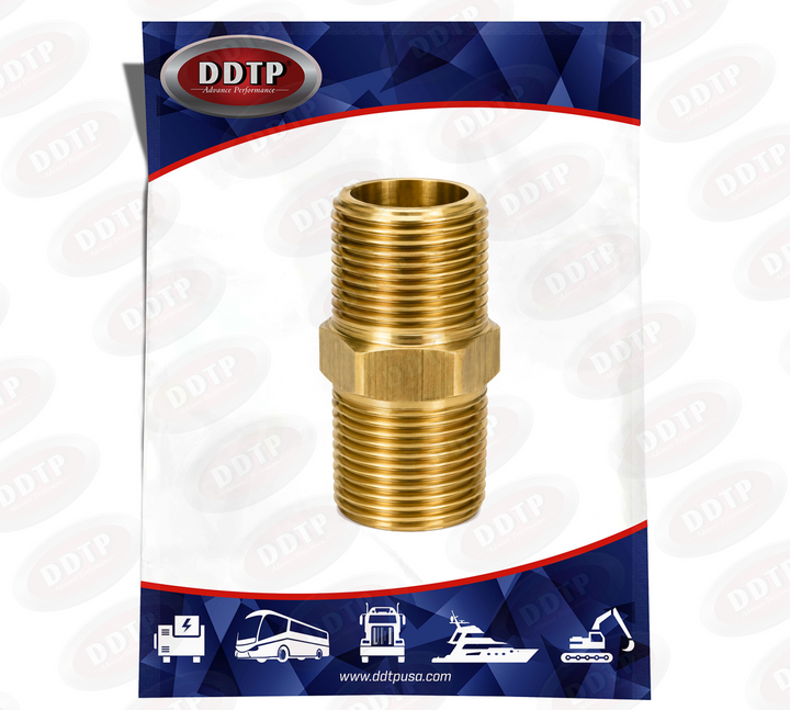 Brass Hex Nipple Fitting 1/2" x 1/2"