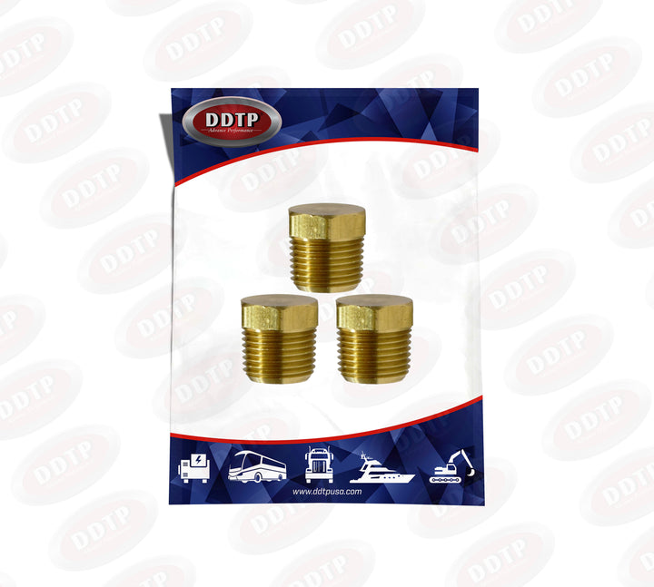 Tapón de cabeza hexagonal de latón de 1/4" (juego de 3)