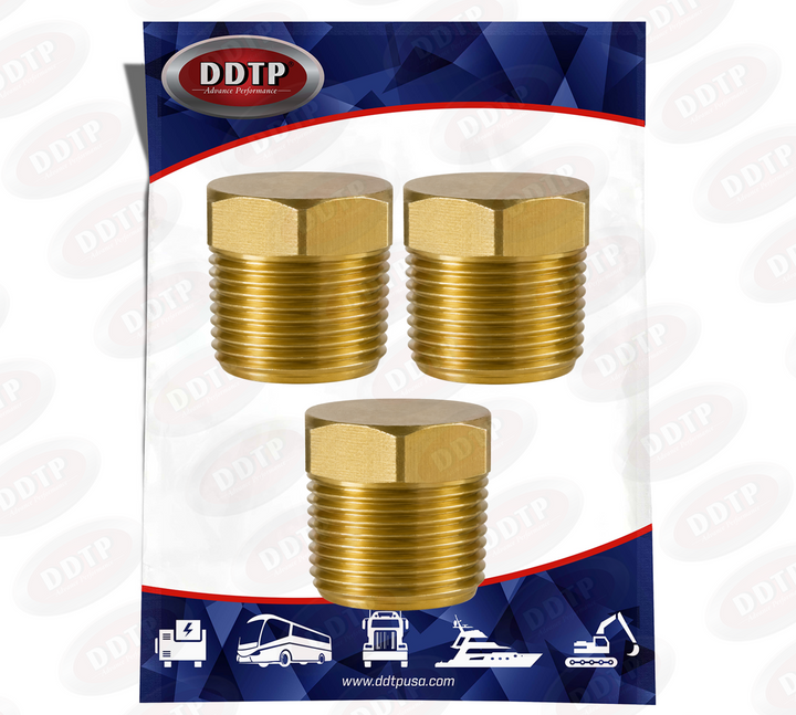 Brass Hex Head Plug 1/4"OD (Set of 3)