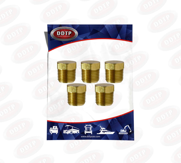 Tapón de cabeza hexagonal de latón de 1/2" (juego de 5)