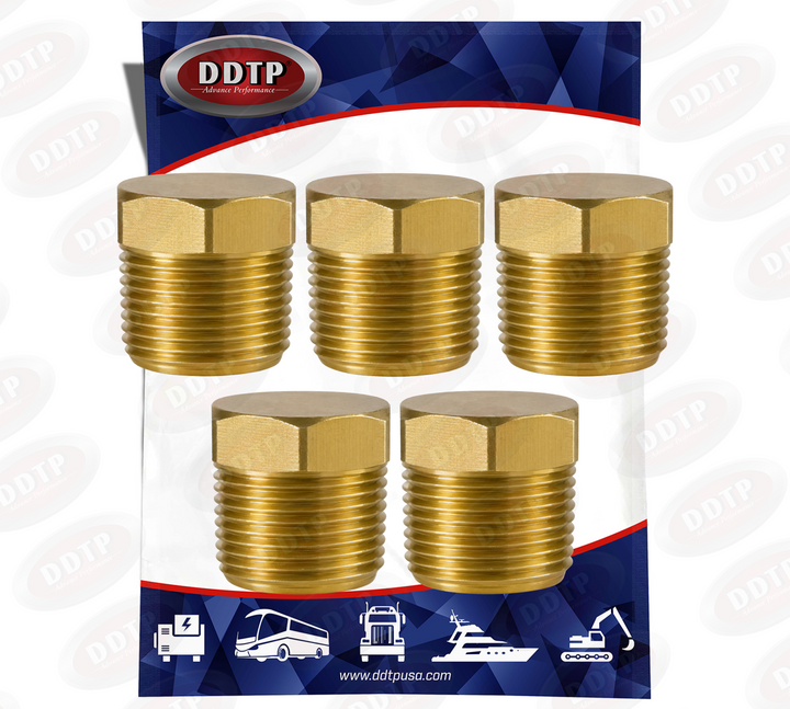 Brass Hex Head Plug 1/2"OD (Set of 5)