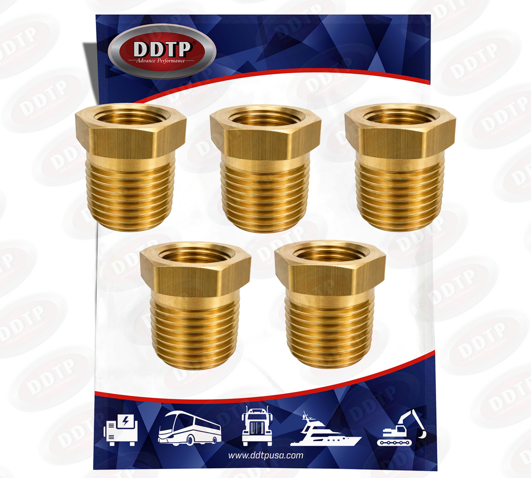 Brass Pipe Reducer Bushing 1/2" x 3/8" (Set of 5)
