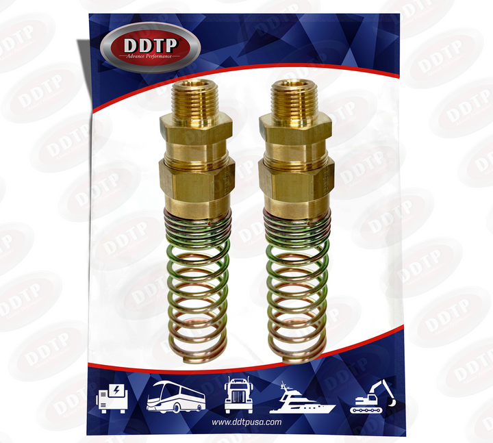Extremo de manguera macho con protector de resorte de 3/8" x 1/2" (juego de 2)