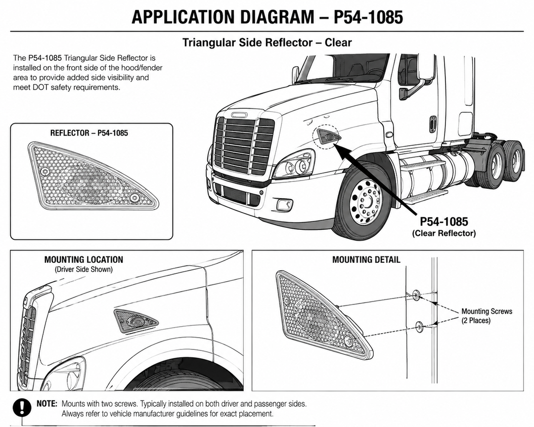Clear Left Turn Signal Light Housing for Kenworth T660 (2007-2017) (P54-1085)
