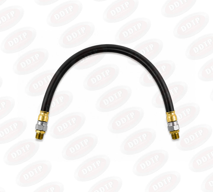 3/8" ID x 24" Air Brake Hose Assembly, 3/8" Male Rigid Swivel x 3/8" Male Rigid Swivel, Black (453324)