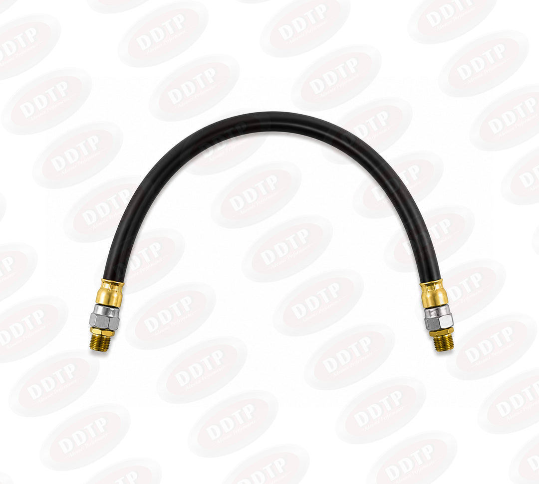 3/8" ID x 20" Air Brake Hose Assembly, 3/8" Male Rigid Swivel x 3/8" Male Rigid Swivel, Black (453320)