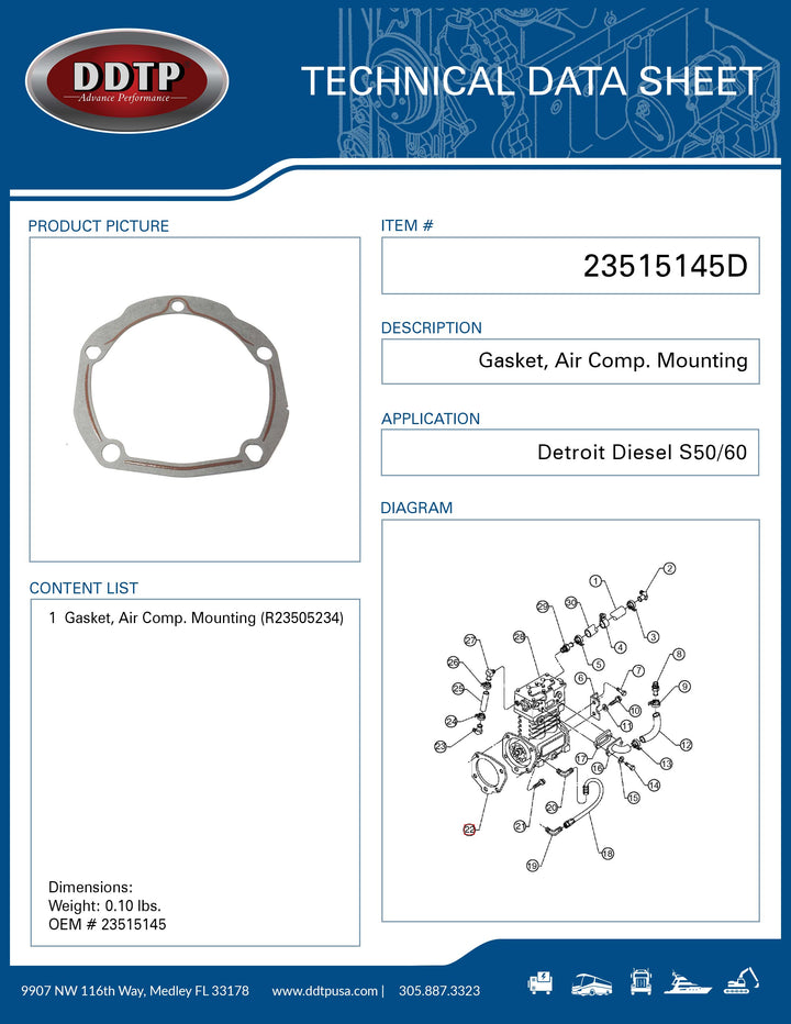Gasket, Air Comp. Mounting S50/60 (R23505234)